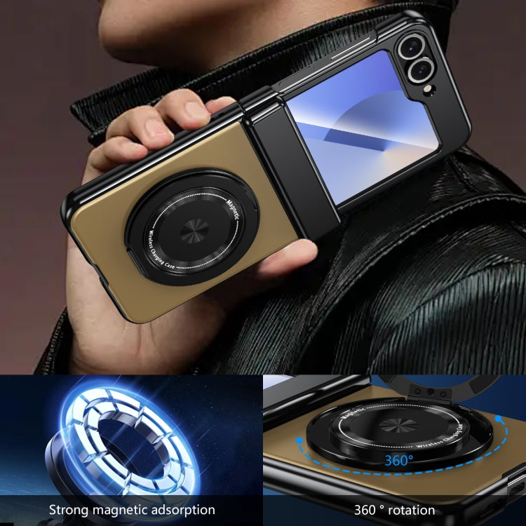 For Samsung Galaxy Z Flip6 Gold Medal Rotating Folding Series Ring Holder Phone Case(Gold) - Galaxy Z Flip6 5G Cases by buy2fix | Online Shopping UK | buy2fix