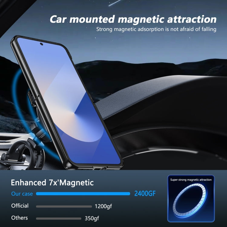 For Samsung Galaxy Z Flip6 Gold Medal Rotating Folding Series Ring Holder Phone Case(Black) - Galaxy Z Flip6 5G Cases by buy2fix | Online Shopping UK | buy2fix