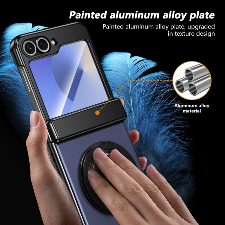 For Samsung Galaxy Z Flip6 Gold Medal Rotating Folding Series Ring Holder Phone Case(Blue) - Galaxy Z Flip6 5G Cases by buy2fix | Online Shopping UK | buy2fix