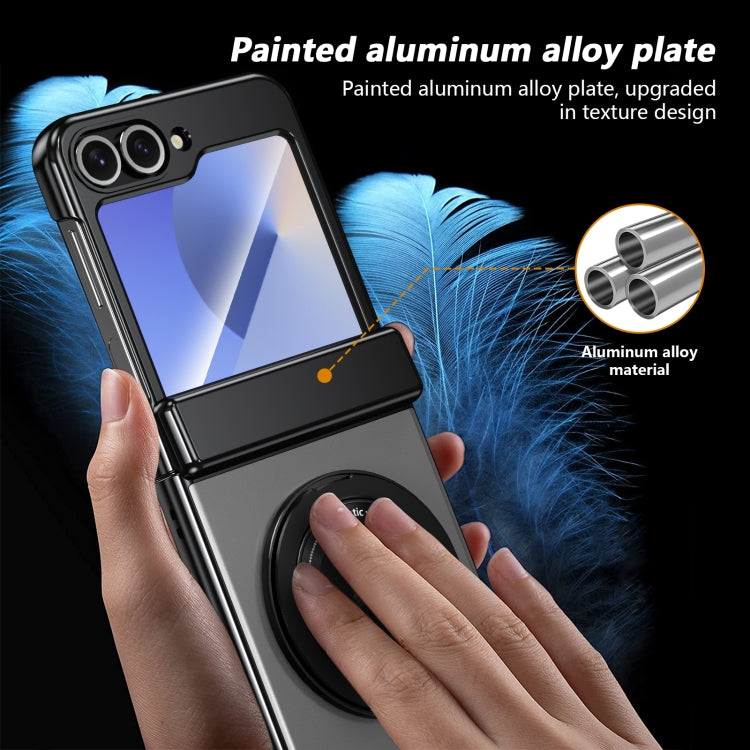For Samsung Galaxy Z Flip6 Gold Medal Rotating Folding Series Ring Holder Phone Case(Silver) - Galaxy Z Flip6 5G Cases by buy2fix | Online Shopping UK | buy2fix