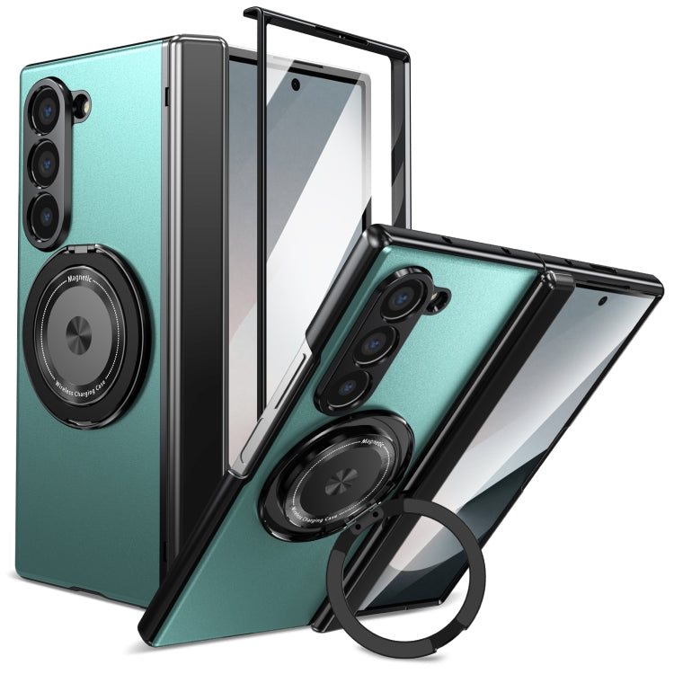 For Samsung Galaxy Z Fold6 Gold Medal Rotating Folding Series Ring Holder Phone Case(Royal Blue) - Galaxy Z Fold6 5G Cases by buy2fix | Online Shopping UK | buy2fix