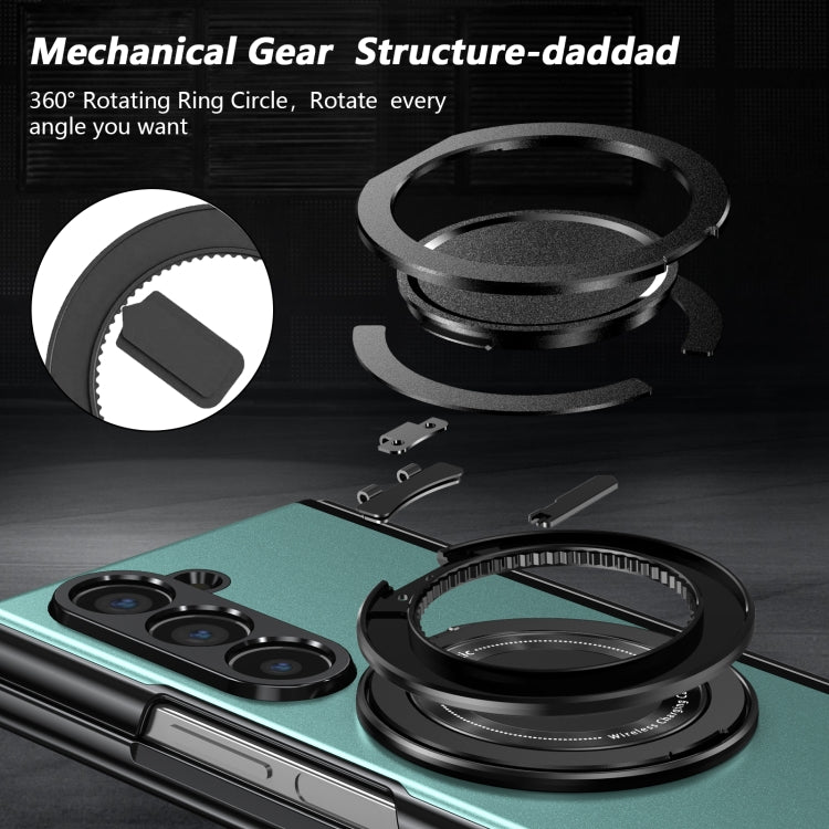 For Samsung Galaxy Z Fold6 Gold Medal Rotating Folding Series Ring Holder Phone Case(Royal Blue) - Galaxy Z Fold6 5G Cases by buy2fix | Online Shopping UK | buy2fix