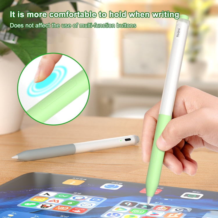 For Redmi Smart Pen 2pcs/Set Transparent Jelly Series Stylus Pen Silicone Protective Cover(Matcha Green) - Pencil Accessories by buy2fix | Online Shopping UK | buy2fix