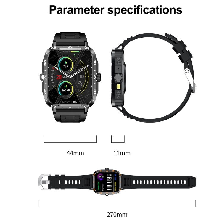 ZW59 1.95 inch BT Call Sports Smart Watch, Blood Oxygen / Heart Rate / Remote Photography(Orange) by buy2fix