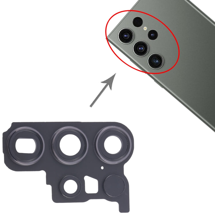 For Samsung Galaxy S23 Ultra SM-S918B 10pcs Rear Camera Lens Cover(Black) - by buy2fix | Online Shopping UK | buy2fix