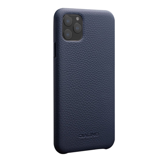 For iPhone 11 Pro QIALINO Shockproof Top-grain Leather Protective Case(Royal Blue) by QIALINO