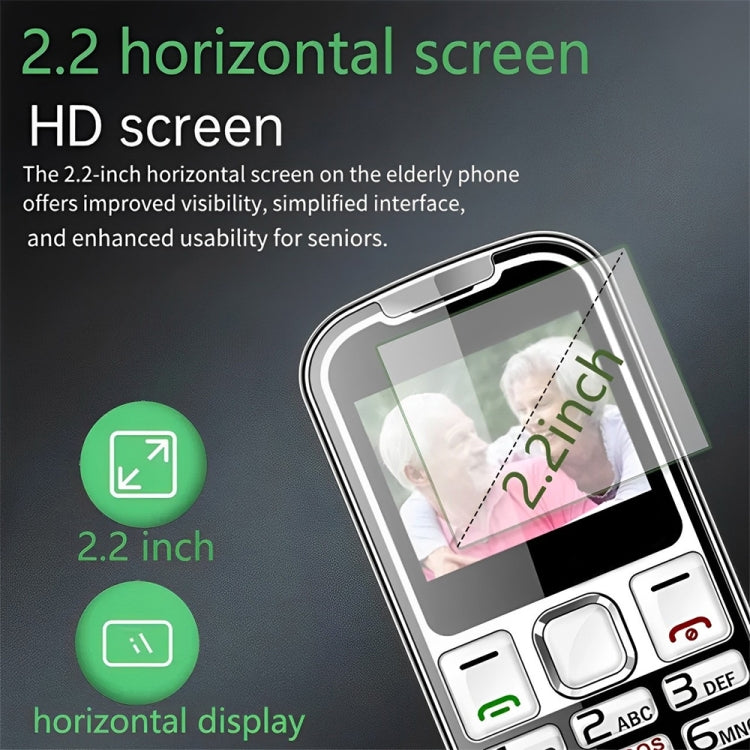 W26 Elder Keypad Phone, 2.2 inch, 6800mAh, 21 Keys, SOS, FM, Dual SIM, GSM, Plug:EU Plug(Black) - Others by buy2fix | Online Shopping UK | buy2fix