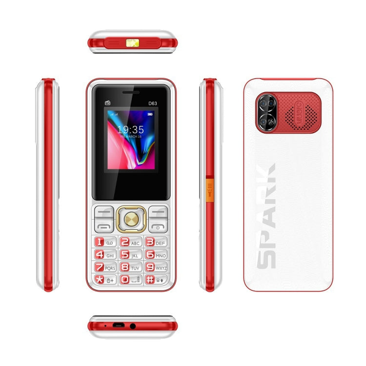 D63 Elder Keypad Phone, 1.77 inch, 3600mAh, SOS, FM, Dual SIM, GSM, Plug:US Plug(Red) - Others by buy2fix | Online Shopping UK | buy2fix