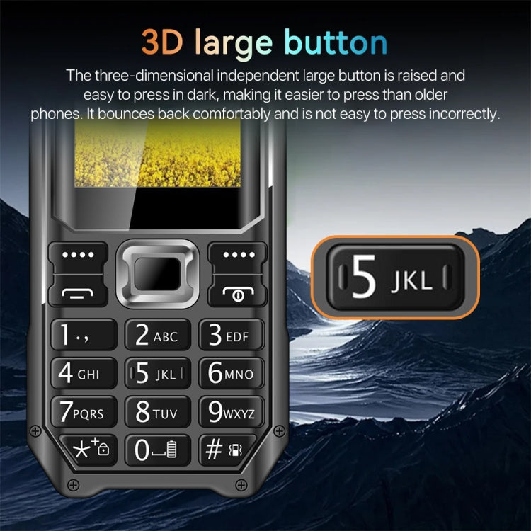 Q6000 Elder Keypad Phone, 2.4 inch, 6800mAh, Dual Flashlights, 21 Keys, SOS, FM, Dual SIM, GSM, Plug:US Plug(Black) - Others by buy2fix | Online Shopping UK | buy2fix