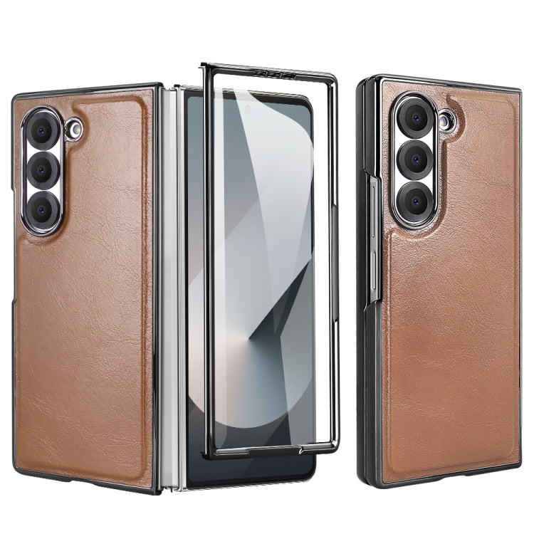 For Samsung Galaxy Z Fold5 VIETAO Integrated MagSafe PU Phone Case(Brown) - Galaxy Z Fold5 Cases by VIETAO | Online Shopping UK | buy2fix