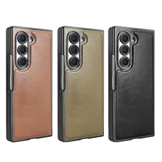 For Samsung Galaxy Z Fold5 VIETAO Integrated MagSafe PU Phone Case(Brown) - Galaxy Z Fold5 Cases by VIETAO | Online Shopping UK | buy2fix