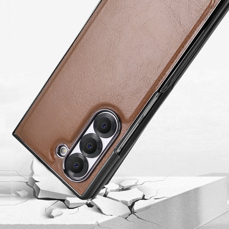 For Samsung Galaxy Z Fold5 VIETAO Integrated MagSafe PU Phone Case(Brown) - Galaxy Z Fold5 Cases by VIETAO | Online Shopping UK | buy2fix