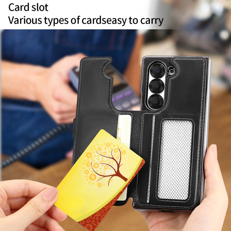 For Samsung Galaxy Z Fold6 VIETAO Integrated RFID MagSafe Detachable PU Phone Case(Black) - Galaxy Z Fold6 5G Cases by VIETAO | Online Shopping UK | buy2fix