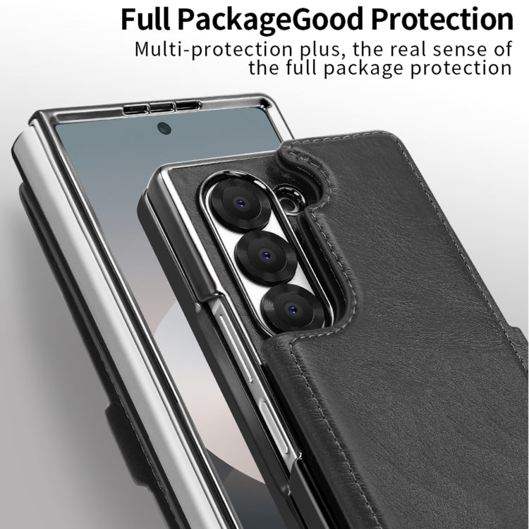 For Samsung Galaxy Z Fold6 VIETAO Integrated RFID MagSafe Detachable PU Phone Case(Brown) - Galaxy Z Fold6 5G Cases by VIETAO | Online Shopping UK | buy2fix