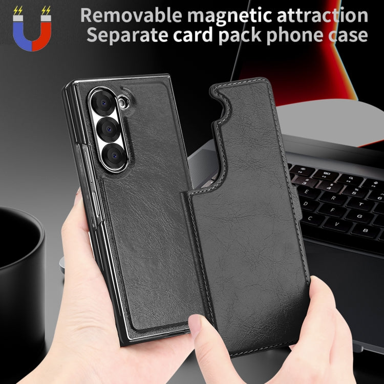 For Samsung Galaxy Z Fold6 VIETAO Integrated RFID MagSafe Detachable PU Phone Case(Brown) - Galaxy Z Fold6 5G Cases by VIETAO | Online Shopping UK | buy2fix