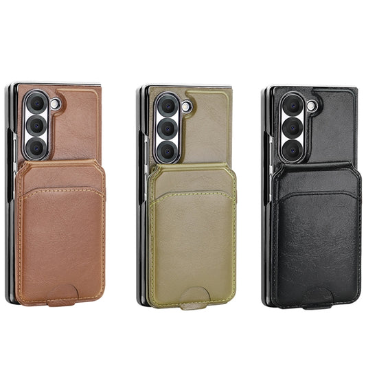 For Samsung Galaxy Z Fold6 VIETAO Integrated MagSafe RFID Detachable Card Bag PU Phone Case(Black) - Galaxy Z Fold6 5G Cases by VIETAO | Online Shopping UK | buy2fix