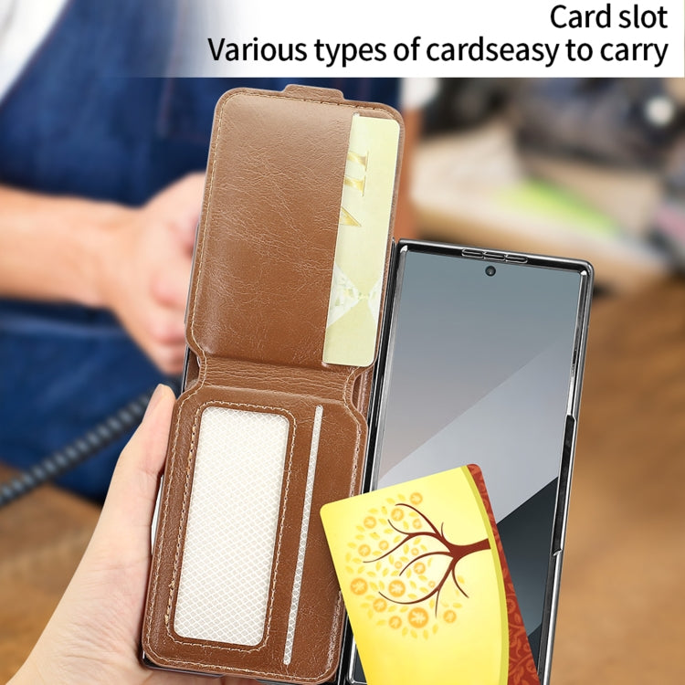 For Samsung Galaxy Z Fold6 VIETAO Integrated MagSafe RFID Detachable Card Bag PU Phone Case(Brown) - Galaxy Z Fold6 5G Cases by VIETAO | Online Shopping UK | buy2fix