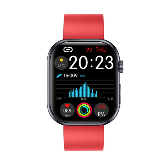 ET587 1.95 inch AMOLED Screen Smart Watch, ECG Electrocardiogram/Blood Sugar Monitoring(Red) by buy2fix
