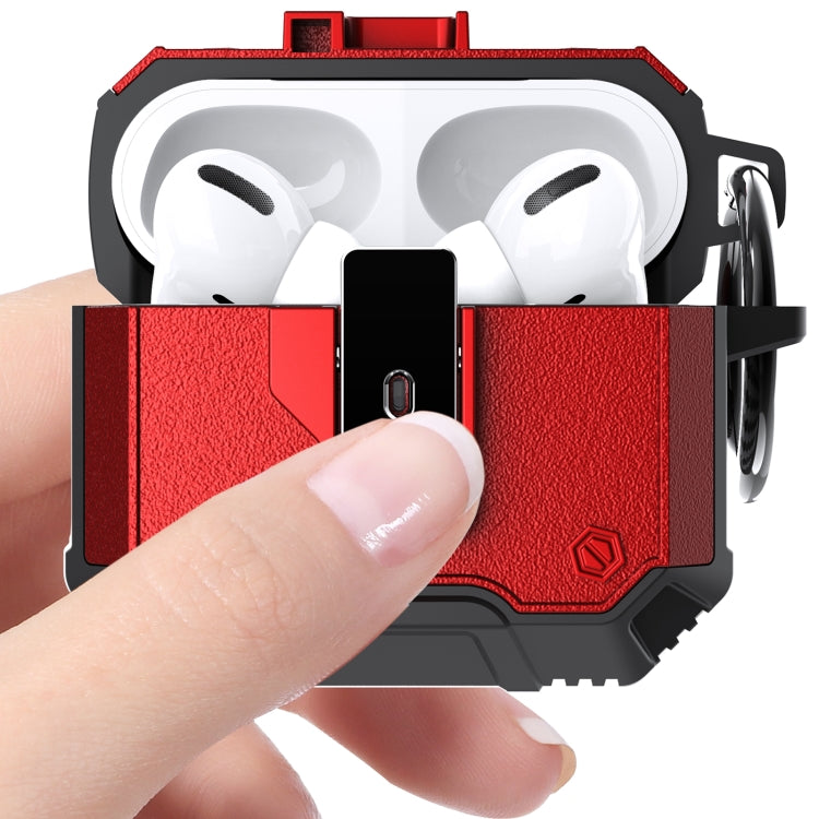 For AirPods 4 Non-slip Armor Shockproof Earphones Case with Hook(Blue) - For AirPods 4 by buy2fix | Online Shopping UK | buy2fix