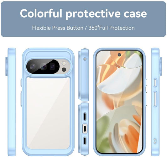 For Google Pixel 10 Pro Colorful Series Acrylic Hybrid TPU Phone Case(Blue) - Google Cases by buy2fix | Online Shopping UK | buy2fix