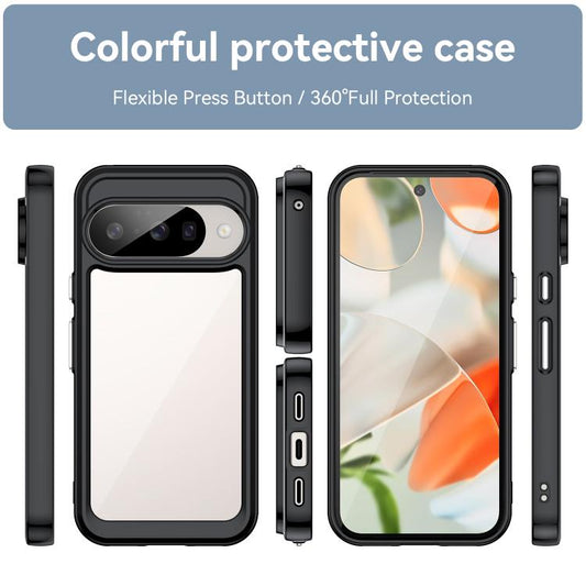 For Google Pixel 10 Colorful Series Acrylic Hybrid TPU Phone Case(Black) - Google Cases by buy2fix | Online Shopping UK | buy2fix