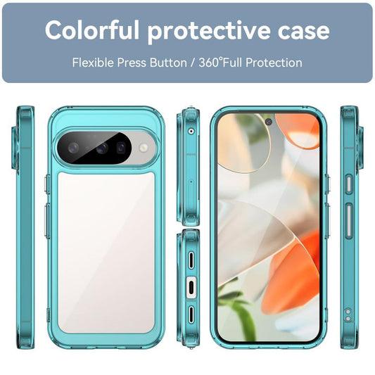 For Google Pixel 10 Colorful Series Acrylic Hybrid TPU Phone Case(Transparent Blue) - Google Cases by buy2fix | Online Shopping UK | buy2fix