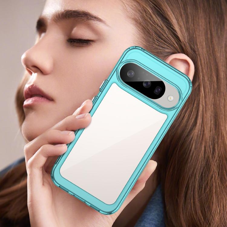 For Google Pixel 10 Colorful Series Acrylic Hybrid TPU Phone Case(Transparent Blue) - Google Cases by buy2fix | Online Shopping UK | buy2fix