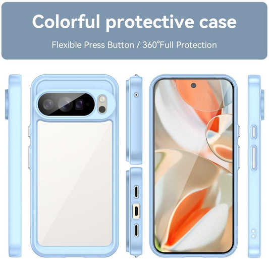 For Google Pixel 10 Pro XL Colorful Series Acrylic Hybrid TPU Phone Case(Blue) - Google Cases by buy2fix | Online Shopping UK | buy2fix