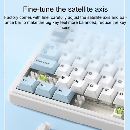 AULA F75 80 Keys Wired/2.4G/Bluetooth Three Model Customized RGB Mechanical Keyboard(Glacier Blue) by AULA