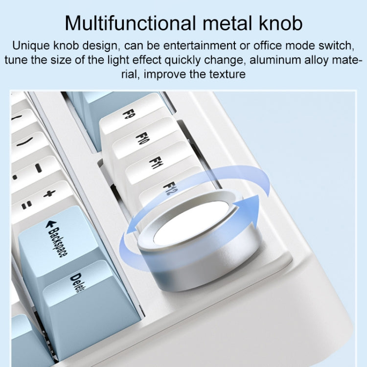 AULA F75 80 Keys Wired/2.4G/Bluetooth Three Model Customized RGB Mechanical Keyboard(Thunder Black) by AULA