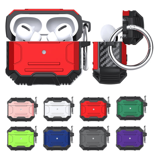 For AirPods 4 Armor TPU Hybrid PC Shockproof Earphones Cover with Hook(Purple) by buy2fix