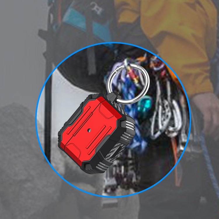 For AirPods 4 Armor TPU Hybrid PC Shockproof Earphones Cover with Hook(Purple) by buy2fix