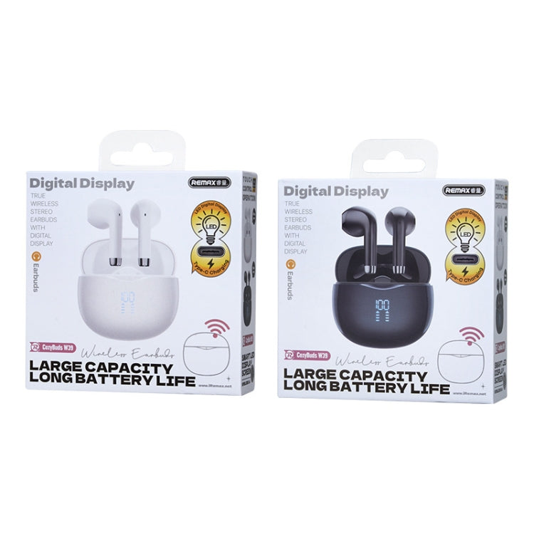 REMAX W39 Stereo Digital Display Wireless Bluetooth Earphone(White) - Bluetooth Earphone by REMAX | Online Shopping UK | buy2fix