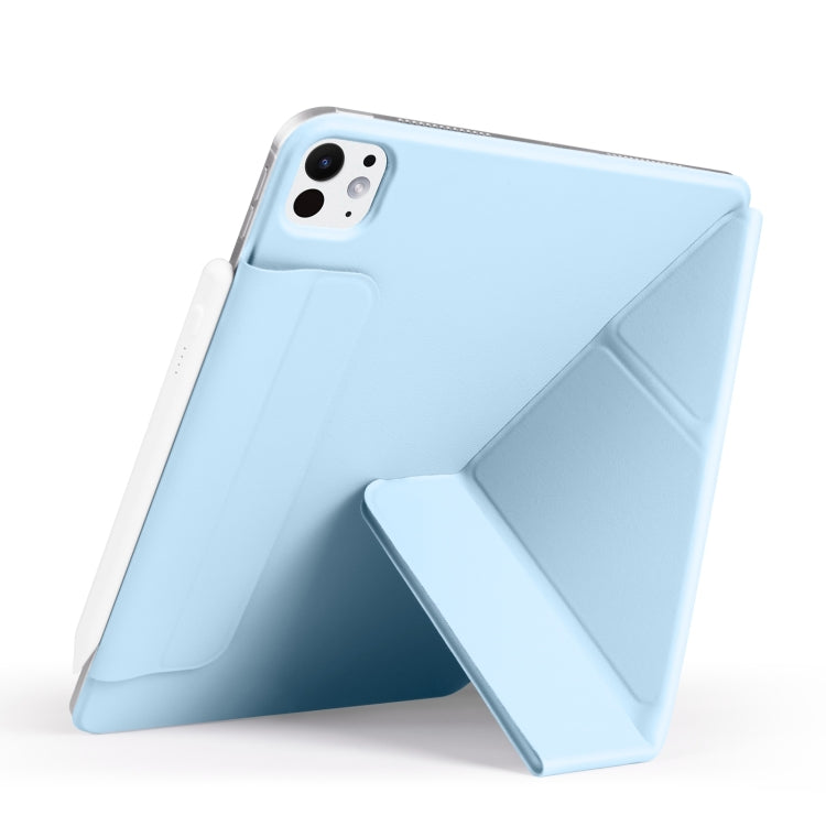 For iPad Pro 11 2024 Fixed Buckle Magnetic Deformation Leather Tablet Case(Ice Blue) - iPad Pro 11 2024 Cases by buy2fix | Online Shopping UK | buy2fix