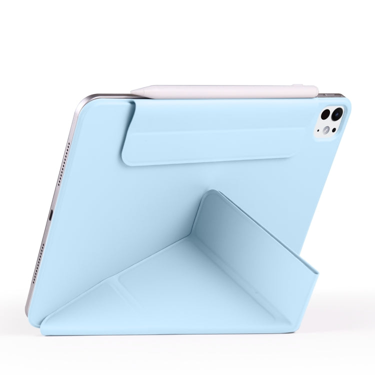 For iPad Pro 11 2024 Fixed Buckle Magnetic Deformation Leather Tablet Case(Ice Blue) - iPad Pro 11 2024 Cases by buy2fix | Online Shopping UK | buy2fix