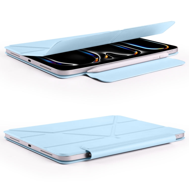 For iPad Pro 11 2024 Fixed Buckle Magnetic Deformation Leather Tablet Case(Ice Blue) - iPad Pro 11 2024 Cases by buy2fix | Online Shopping UK | buy2fix