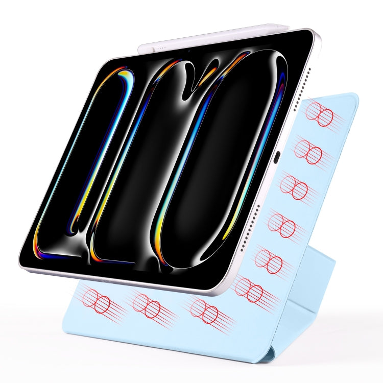 For iPad Pro 11 2024 Fixed Buckle Magnetic Deformation Leather Tablet Case(Ice Blue) - iPad Pro 11 2024 Cases by buy2fix | Online Shopping UK | buy2fix