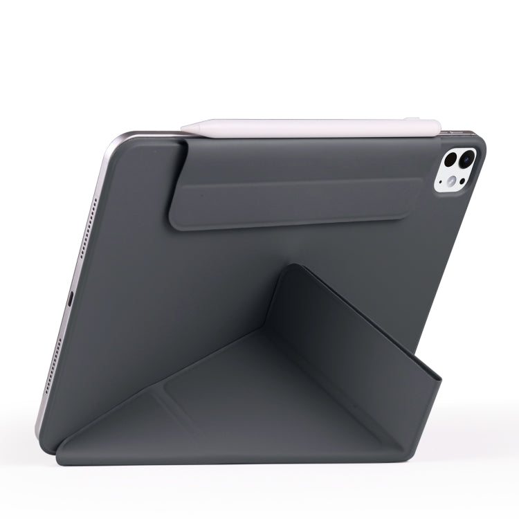 For iPad Pro 11 2024 Fixed Buckle Magnetic Deformation Leather Tablet Case(Black) - iPad Pro 11 2024 Cases by buy2fix | Online Shopping UK | buy2fix