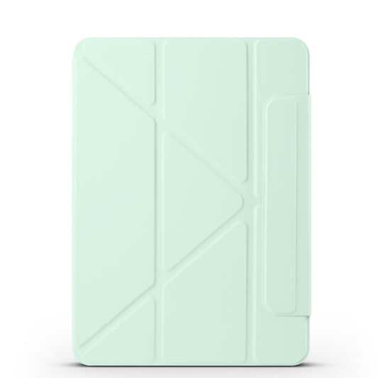 For iPad Pro 13 2024 Fixed Buckle Magnetic Deformation Leather Tablet Case(Baby Green) - iPad Pro 13 2024 Cases by buy2fix | Online Shopping UK | buy2fix