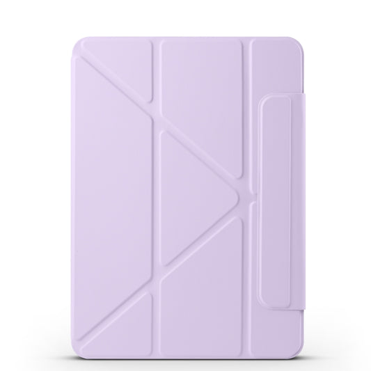 For iPad Pro 13 2024 Fixed Buckle Magnetic Deformation Leather Tablet Case(Purple) - iPad Pro 13 2024 Cases by buy2fix | Online Shopping UK | buy2fix