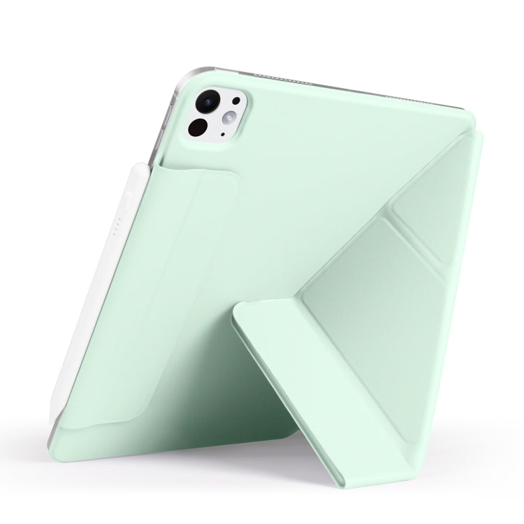 For iPad Pro 11 2022 / 2021 / 2020 Fixed Buckle Magnetic Deformation Leather Tablet Case(Baby Green) - iPad Pro 11 (2022/2021) Cases by buy2fix | Online Shopping UK | buy2fix