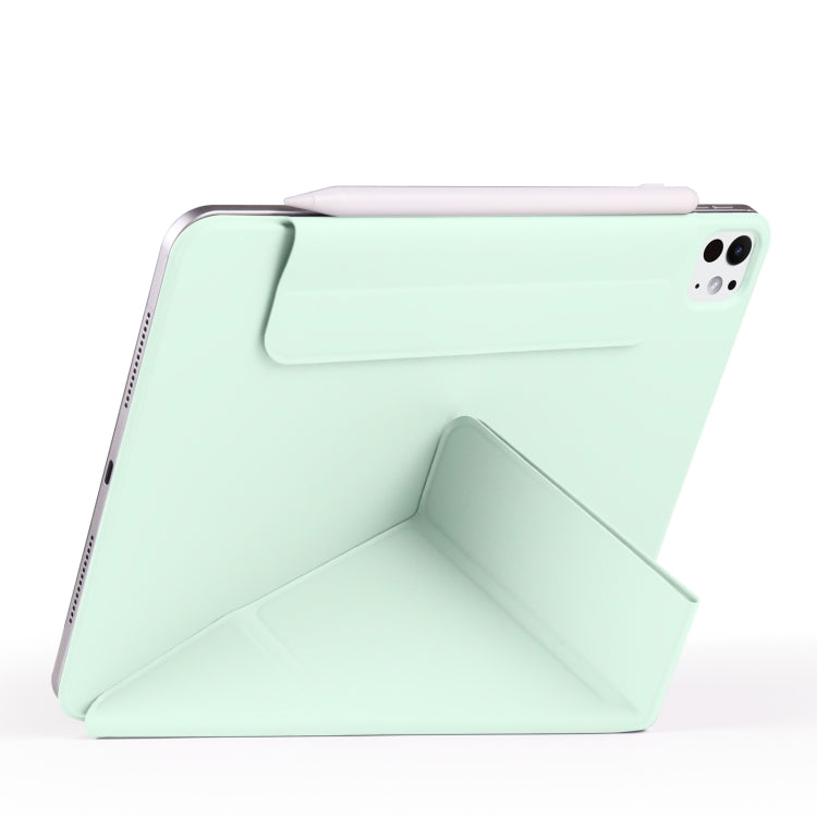 For iPad Pro 11 2022 / 2021 / 2020 Fixed Buckle Magnetic Deformation Leather Tablet Case(Baby Green) - iPad Pro 11 (2022/2021) Cases by buy2fix | Online Shopping UK | buy2fix