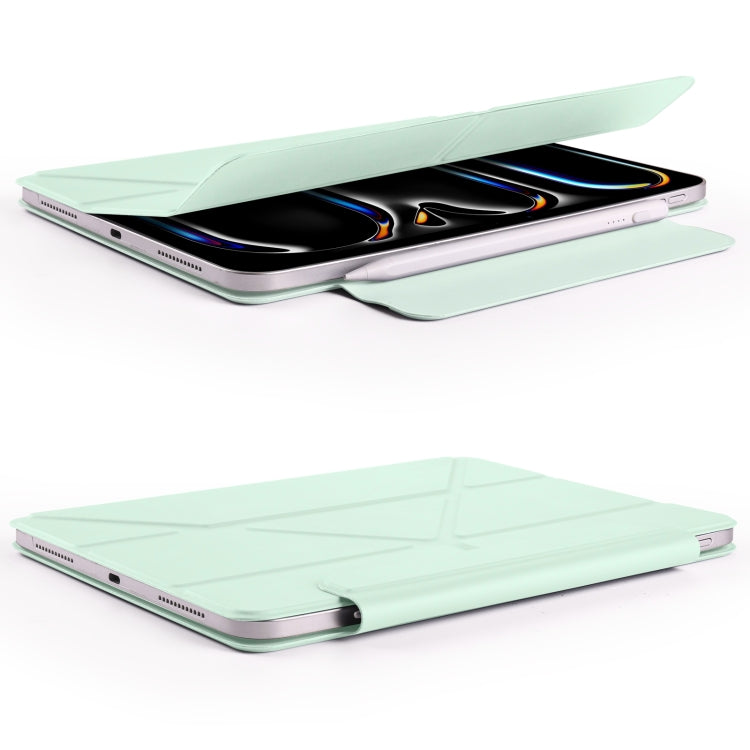 For iPad Pro 11 2022 / 2021 / 2020 Fixed Buckle Magnetic Deformation Leather Tablet Case(Baby Green) - iPad Pro 11 (2022/2021) Cases by buy2fix | Online Shopping UK | buy2fix