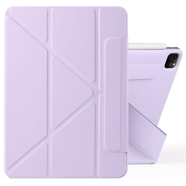 For iPad Pro 11 2022 / 2021 / 2020 Fixed Buckle Magnetic Deformation Leather Tablet Case(Purple) - iPad Pro 11 (2022/2021) Cases by buy2fix | Online Shopping UK | buy2fix