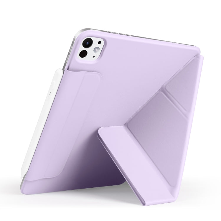 For iPad Pro 11 2022 / 2021 / 2020 Fixed Buckle Magnetic Deformation Leather Tablet Case(Purple) - iPad Pro 11 (2022/2021) Cases by buy2fix | Online Shopping UK | buy2fix