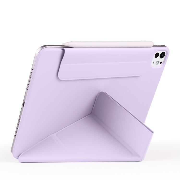For iPad Pro 11 2022 / 2021 / 2020 Fixed Buckle Magnetic Deformation Leather Tablet Case(Purple) - iPad Pro 11 (2022/2021) Cases by buy2fix | Online Shopping UK | buy2fix