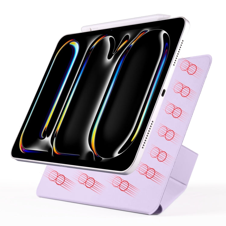 For iPad Pro 11 2022 / 2021 / 2020 Fixed Buckle Magnetic Deformation Leather Tablet Case(Purple) - iPad Pro 11 (2022/2021) Cases by buy2fix | Online Shopping UK | buy2fix