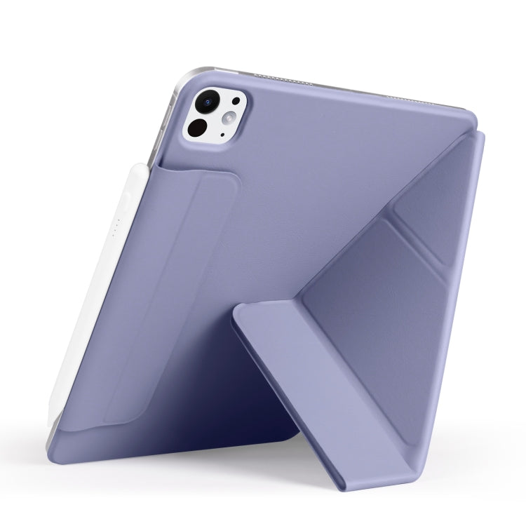For iPad Pro 11 2022 / 2021 / 2020 Fixed Buckle Magnetic Deformation Leather Tablet Case(Lavender Purple) - iPad Pro 11 (2022/2021) Cases by buy2fix | Online Shopping UK | buy2fix