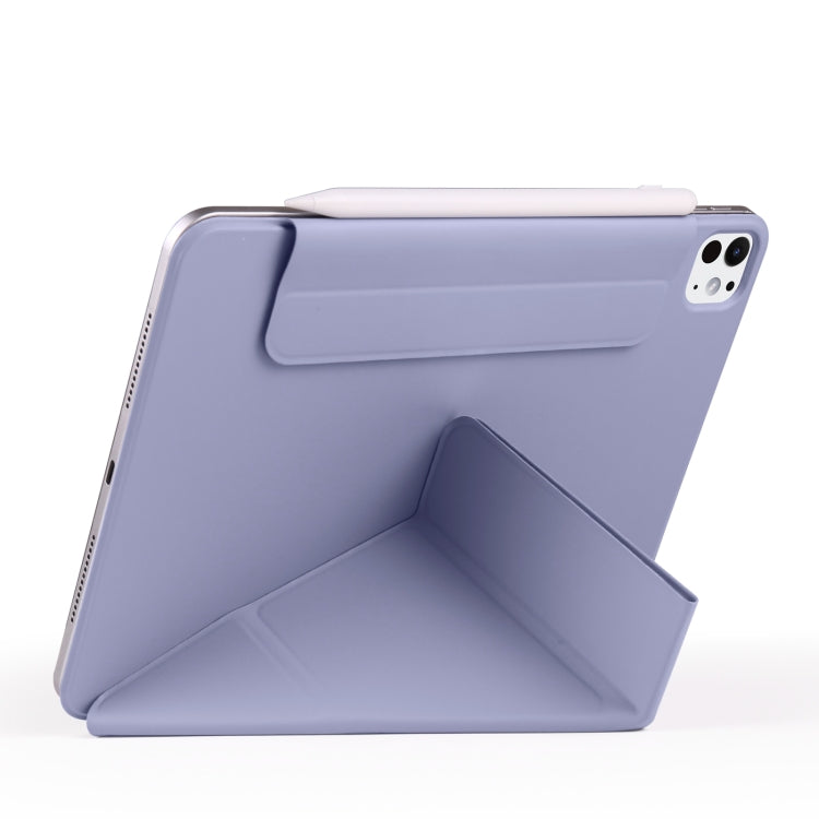 For iPad Pro 11 2022 / 2021 / 2020 Fixed Buckle Magnetic Deformation Leather Tablet Case(Lavender Purple) - iPad Pro 11 (2022/2021) Cases by buy2fix | Online Shopping UK | buy2fix