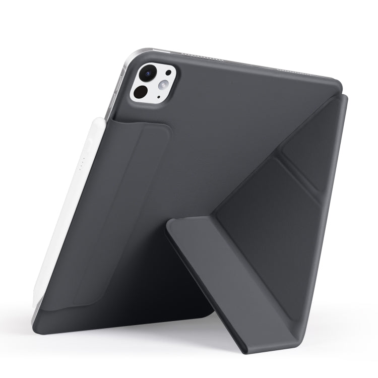For iPad Pro 12.9 2022 / 2021 / 2020 Fixed Buckle Magnetic Deformation Leather Tablet Case(Black) - iPad Pro 12.9 (2022/2021) Cases by buy2fix | Online Shopping UK | buy2fix